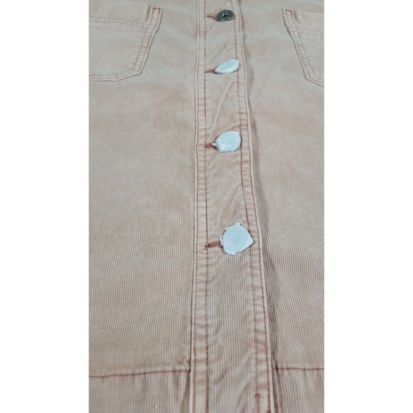 prAna Merrigan Skirt Women’s 12 NWT Organic Cotton Corduroy Button Front Pink - Picture 2 of 11